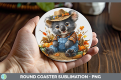 GorgeousSafari Thanksgiving Round Coaster design.