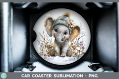 GorgeousSafari Winter Knit Hat Car Coaster design.