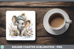 GorgeousSafari Winter Knit Hat Square Coaster design.