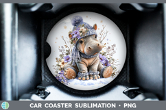 GorgeousSafari Winter Knit Hat Car Coaster design.