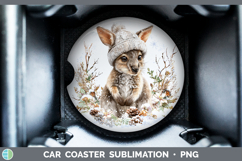 GorgeousSafari Winter Knit Hat Car Coaster design.