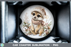 GorgeousSafari Winter Knit Hat Car Coaster design.