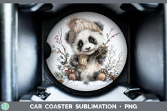 GorgeousSafari Winter Knit Hat Car Coaster design.
