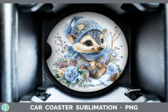 GorgeousSafari Winter Knit Hat Car Coaster design.