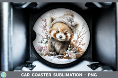 GorgeousSafari Winter Knit Hat Car Coaster design.