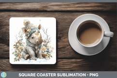 GorgeousSafari Winter Knit Hat Square Coaster design.