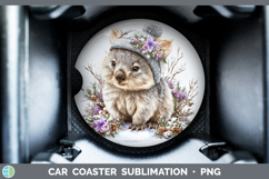 GorgeousSafari Winter Knit Hat Car Coaster design.