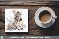 GorgeousSafari Winter Knit Hat Square Coaster design.