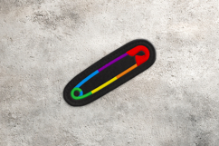 Rainbow Safety Pin ITH Feltie Applique Embroidery