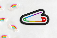 Rainbow Safety Pin Patch ITH Applique Embroidery