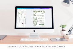 Sage Green Baby Shower Invitation Canva Editable Template Product Image 9