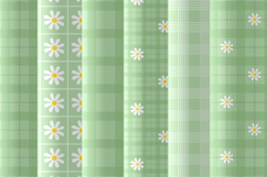 Sage green daisy gingham seamless pattern png Digital paper Product Image 3