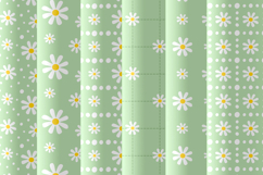 Sage green daisy seamless pattern png Retro digital paper Product Image 3