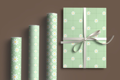 Sage green daisy seamless pattern png Retro digital paper Product Image 2