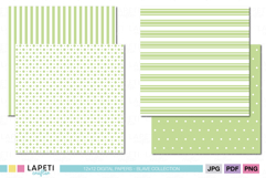 Green digital paper set with simple coordinated backgrounds for paper crafts