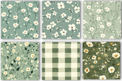 Sage Green Vintage Seamless Pattern Product Image 3