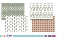 DINA4 holiday paper designs with soft woodland Christmas style