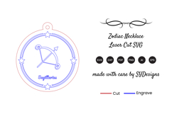 Sagittarius Necklace Laser Cut SVG Product Image 2