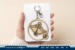 Cute Zodiac Keychain SVG | Sagittarius Astrology Design Product Image 2
