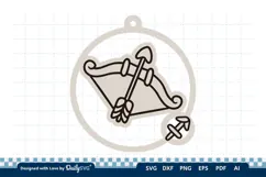 Cute Zodiac Keychain SVG | Sagittarius Astrology Design Product Image 1