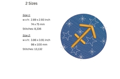 Sagittarius Embroidery Design - Astrological Pattern Product Image 2