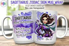 Zodiac Sign Mug Wrap PNG, Sagittarius 15oz Sublimation Print Product Image 1
