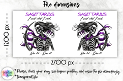 Snarky Skeleton Zodiac Sign Mug Wrap, Sagittarius Zodiac Mug Product Image 2