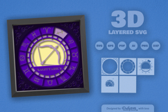 Sagittarius Zodiac 3D Shadow Box Layered Papercut Product Image 2