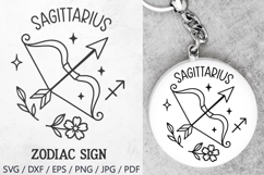 Sagittarius Zodiac Sign SVG – cute sagittarius illustration with floral details and stars. Perfect for astrology t-shirts, mugs, tote bags, keychains, zodiac stickers, planners, posters, invitations, horoscope crafts, and birthday gifts.