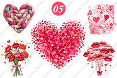 Watercolor Valentine's Day Clipart ,Valentine's Day Heart Product Image 1