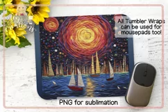 3D Paper Quill Sail Boats - Tumbler Wrap for Sublimation Product Image 2