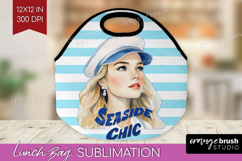 Sailor Girl Nautical Lunch Bag Sea Quotes Lunch Bug PNG Product Image 1