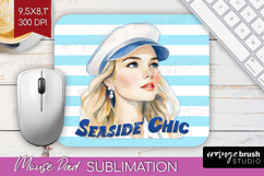 Sailor Girl Nautical Mouse Pad Sublimation Sea Quotes PNG Product Image 1