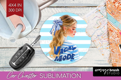 Sailor Girl Nautical Car Coaster Sea Quotes Coaster PNG Product Image 1