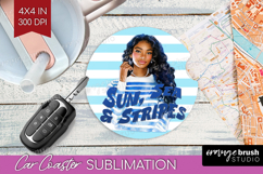 Sailor Girl Nautical Car Coaster Sea Quotes Coaster PNG Product Image 1