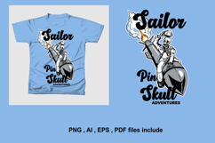 Sailor Pin Skull Vector Illustration Product Image 1