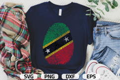 Saint Kitts and Nevis Flag Fingerprint | SVG PNG DXF EPS Product Image 1