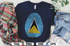 Saint Lucia Flag Fingerprint | SVG PNG DXF EPS Product Image 1