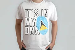 It's in my DNA Saint Lucia Flag Fingerprint PNG Sublimation Product Image 2