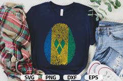 Saint Vincent and the Grenadines Flag Fingerprint | SVG PNG Product Image 1