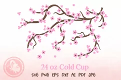 Sakura Pink flowers Tumbler 24 OZ cold cup wrap Coffee Mug Product Image 2