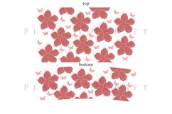 Sakura and Butterfly spring floral  40oz quencher tumbler sublimation full wrap high resolution transparant background