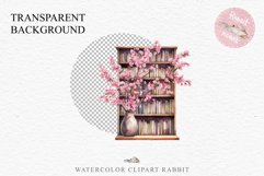 Sakura Cherry Blossom Book Shelf Flower Floral Cabinet Clipart PNG Watercolor Transparent wedding invitation designs sublimation printable digital bloom watercolor Sakura Cherry Blossom Spring Floral Arrangement, Flowers clipart, wedding art