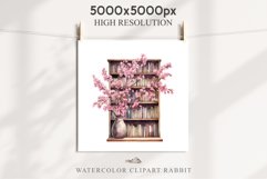 Sakura Cherry Blossom Book Shelf Flower Floral Cabinet Clipart PNG Watercolor Transparent wedding invitation designs sublimation printable digital bloom watercolor Sakura Cherry Blossom Spring Floral Arrangement, Flowers clipart, wedding art