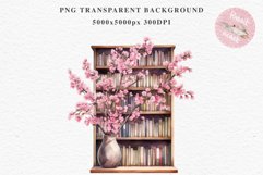 Sakura Cherry Blossom Book Shelf Flower Floral Cabinet Clipart PNG Watercolor Transparent wedding invitation designs sublimation printable digital bloom watercolor Sakura Cherry Blossom Spring Floral Arrangement, Flowers clipart, wedding art
