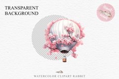 Sakura Cherry Blossom Bouquet Flower Floral Hot Balloon Clipart PNG Watercolor Transparent wedding invitation shirt designs sublimation printable digital bloom watercolor Sakura Cherry Blossom Spring Floral Hot Air Balloon, Flowers clipart, wedding art