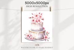 Sakura Cherry Blossom Cake Sweets Flower Floral Food Clipart PNG Watercolor Transparent wedding invitation shirt designs sublimation printable digital bloom watercolor Sakura Cherry Blossom Cake Sweets Food, Flowers bake clipart, sublimation wedding