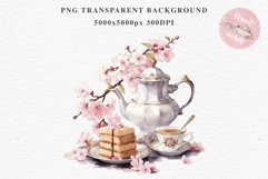 Sakura Cherry Blossom Tea Party Flower Floral Drinks Food PNG Watercolor Transparent wedding invitation shirt designs sublimation printable digital bloom watercolor Sakura Cherry Blossom Coffee latte Sweets Food, Flowers clipart, sublimation wedding