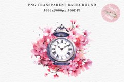 Sakura Cherry Blossom Vintage Watch Spring Flower Floral PNG Watercolor Transparent wedding invitation shirt designs sublimation printable digital bloom watercolor Sakura Cherry Blossom Spring Floral basket, Flowers clipart, sublimation wedding art