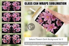 Glass Can Wraps Sakura Flowers Dark Product Image 1